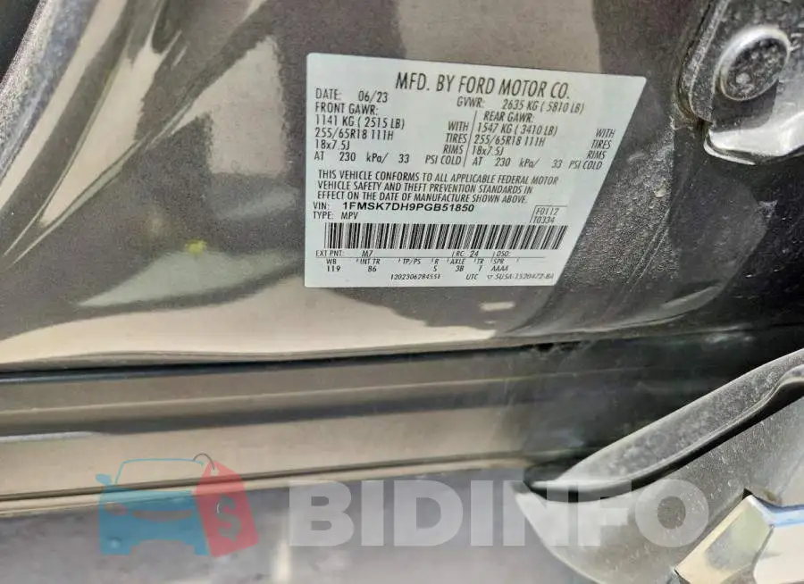 1FMSK7DH9PGB51850 Photo# 13