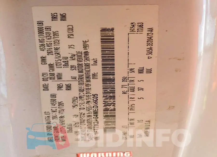 1FT7X2A64MED06605 Photo# 13