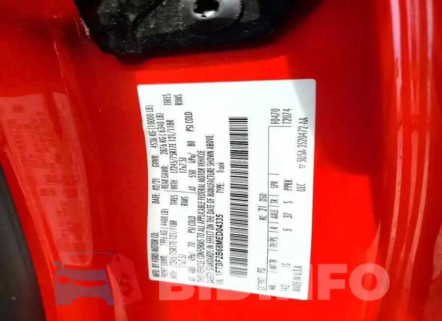 1FTBF2B68MED04335 Photo# 12