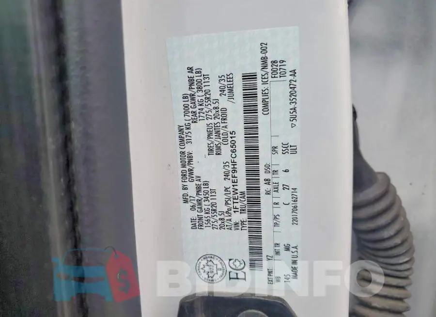 1FTEW1EF9HFC65015 Photo# 13