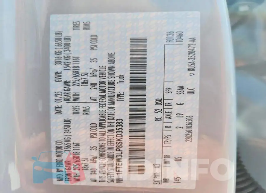 1FTEW3LP8SKD35383 Photo# 12