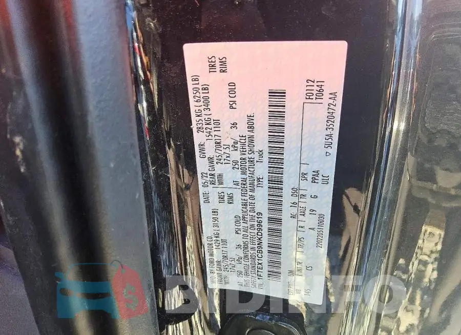 1FTEX1CB9NKD99619 Photo# 12