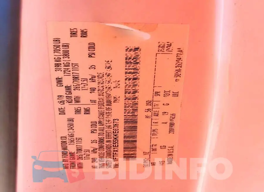 1FTFX1E55KKE63873 Photo# 12