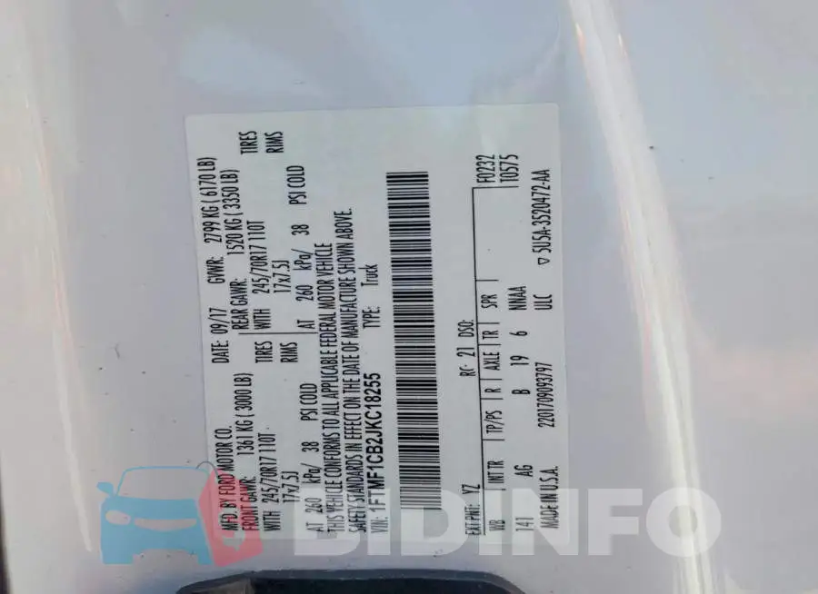 1FTMF1CB2JKC18255 Photo# 12
