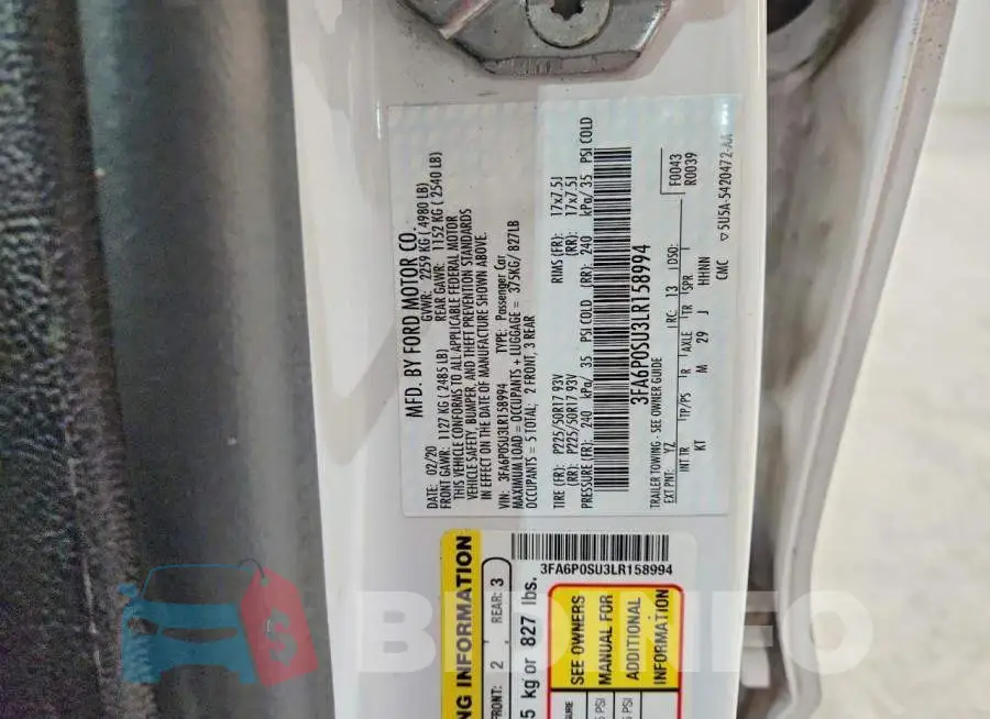 3FA6P0SU3LR158994 Photo# 12