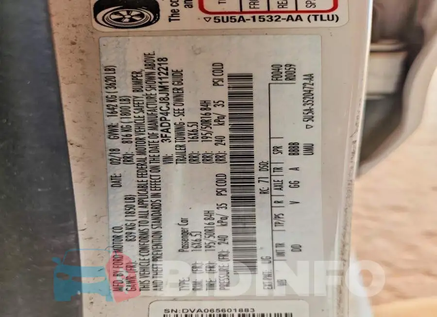 3FADP4CJ8JM112218 Photo# 13