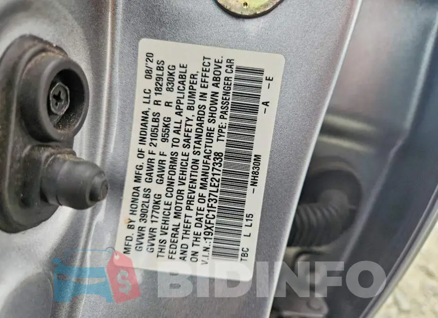 19XFC1F37LE217338 Photo# 12