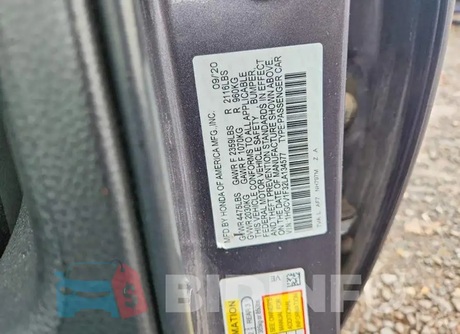1HGCV1F32LA134577 Photo# 12