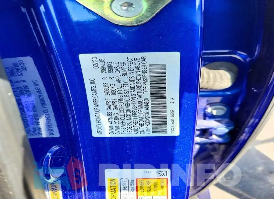 1HGCV2F37LA014800 Photo# 12