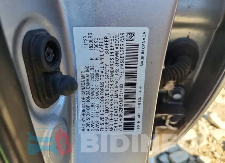 2HGFC2F6XMH514403 Photo# 12
