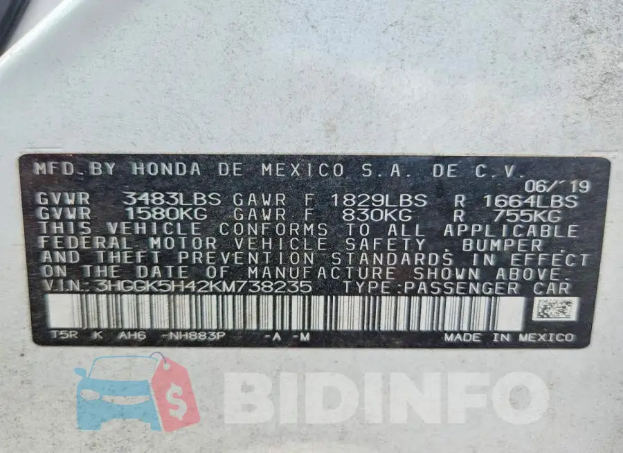3HGGK5H42KM738235 Photo# 12