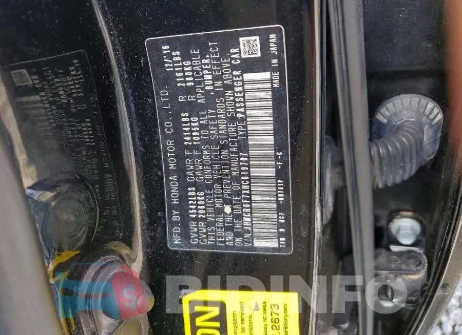 JHMCR6F7XHC019707 Photo# 12