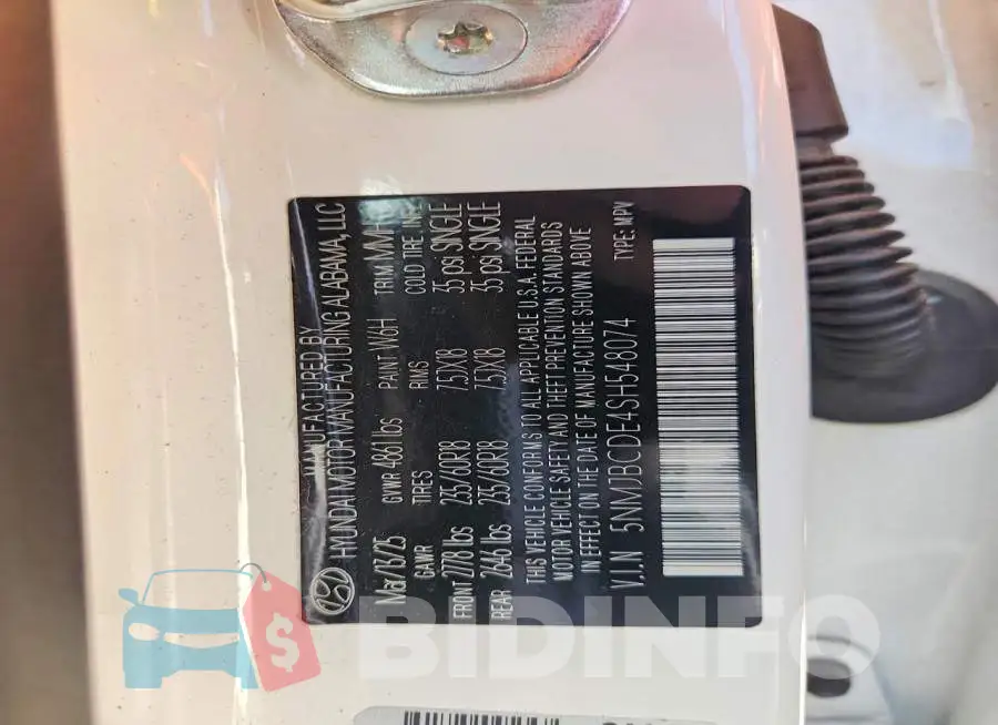 5NMJBCDE4SH548074 Photo# 13