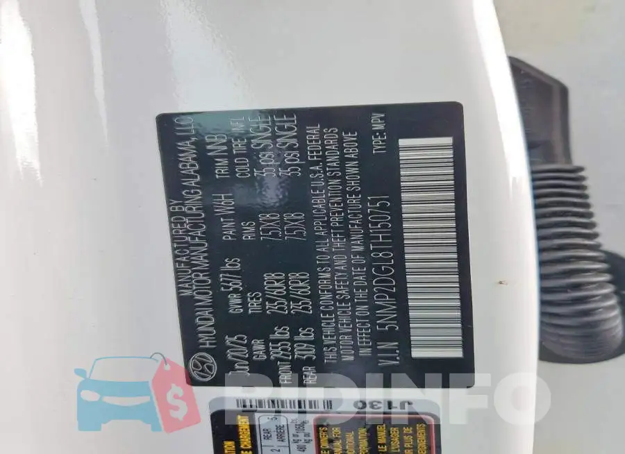 5NMP2DGL8TH150751 Photo# 13