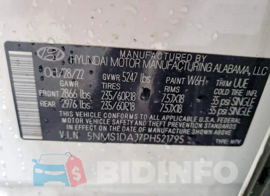 5NMS1DAJ7PH521795 Photo# 13