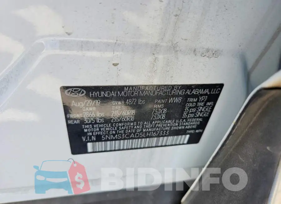 5NMS3CAD5LH167333 Photo# 13