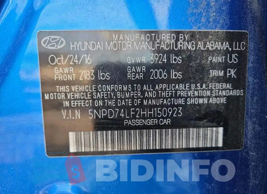 5NPD74LF2HH150923 Photo# 12