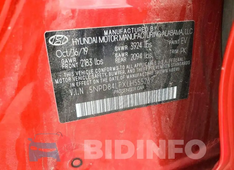 5NPD84LFXLH555269 Photo# 12