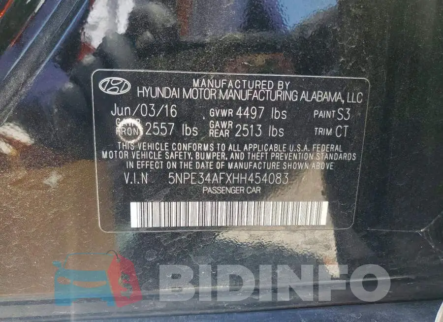 5NPE34AFXHH454083 Photo# 12