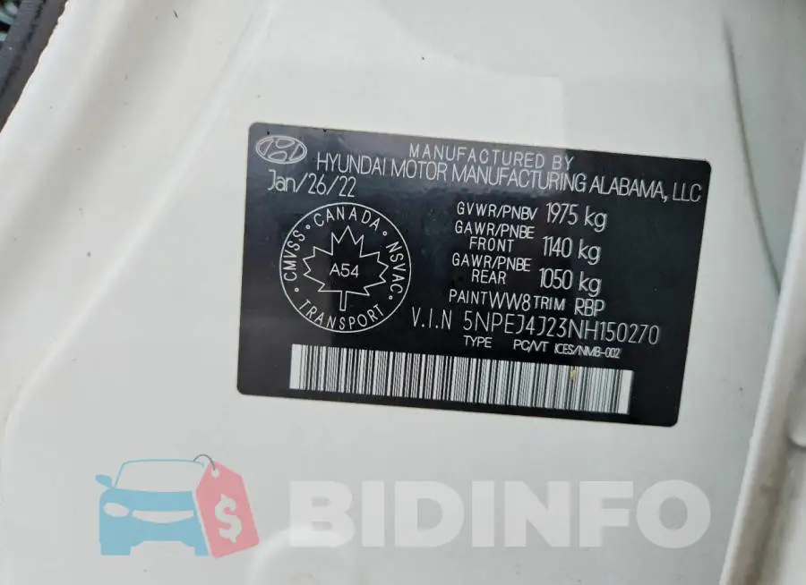 5NPEJ4J23NH150270 Photo# 12
