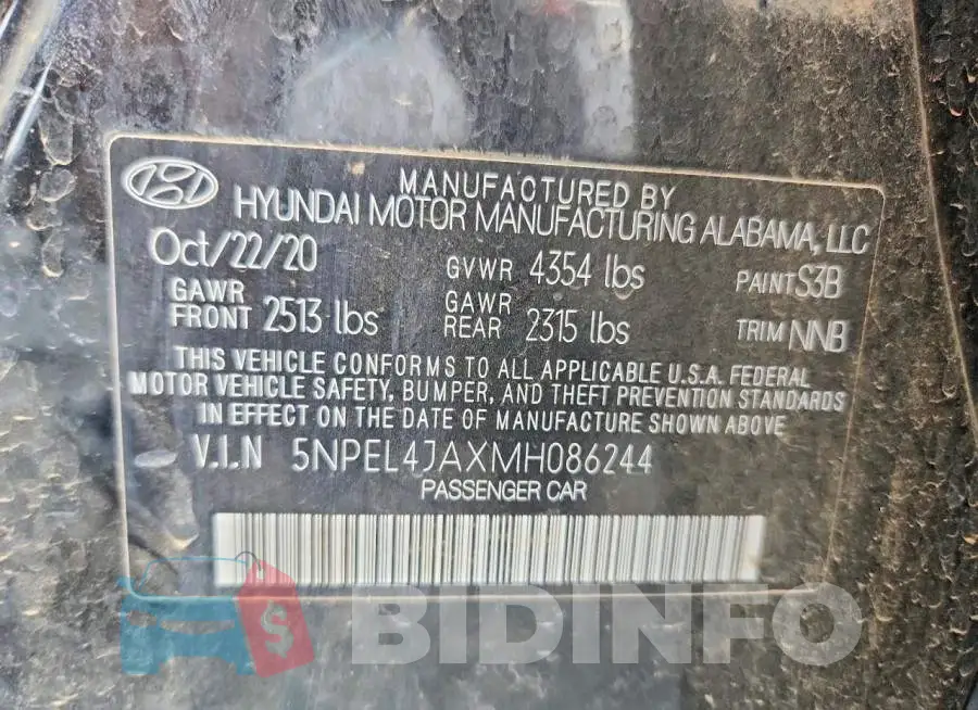 5NPEL4JAXMH086244 Photo# 13