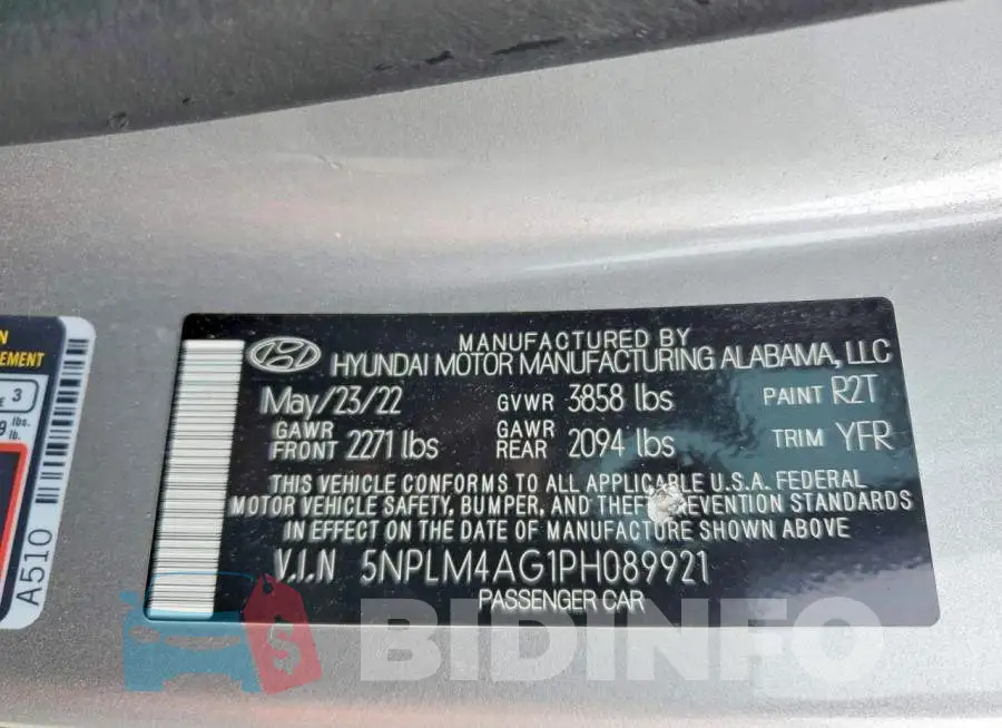 5NPLM4AG1PH089921 Photo# 12