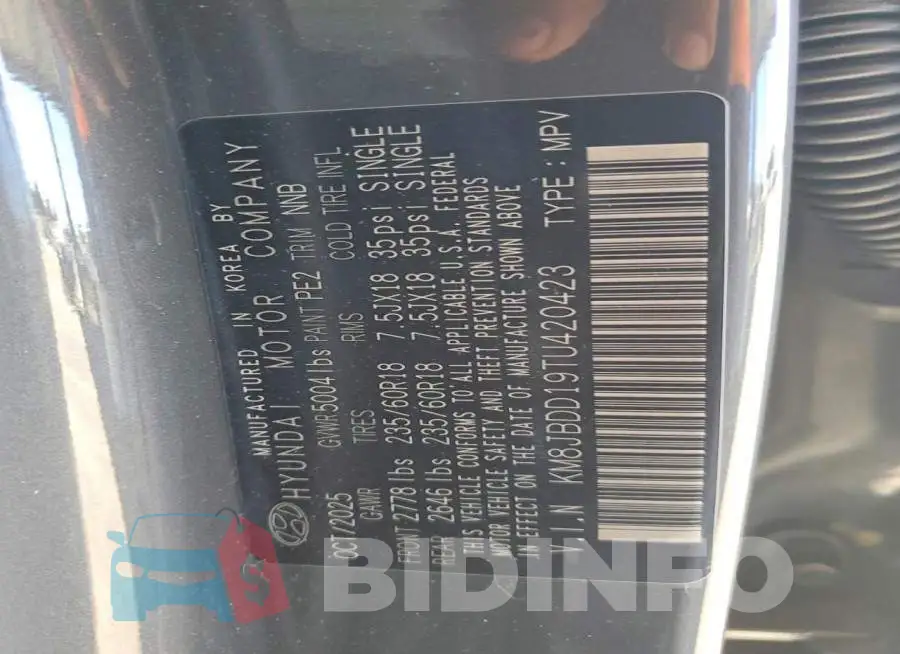 KM8JBDD19TU420423 Photo# 12