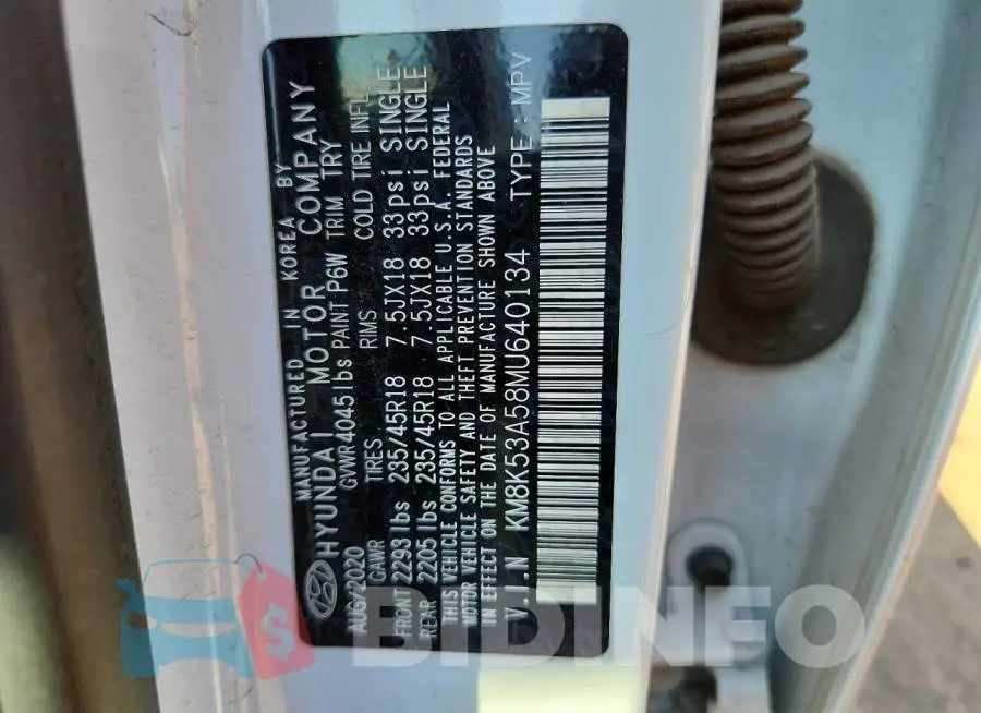 KM8K53A58MU640134 Photo# 13