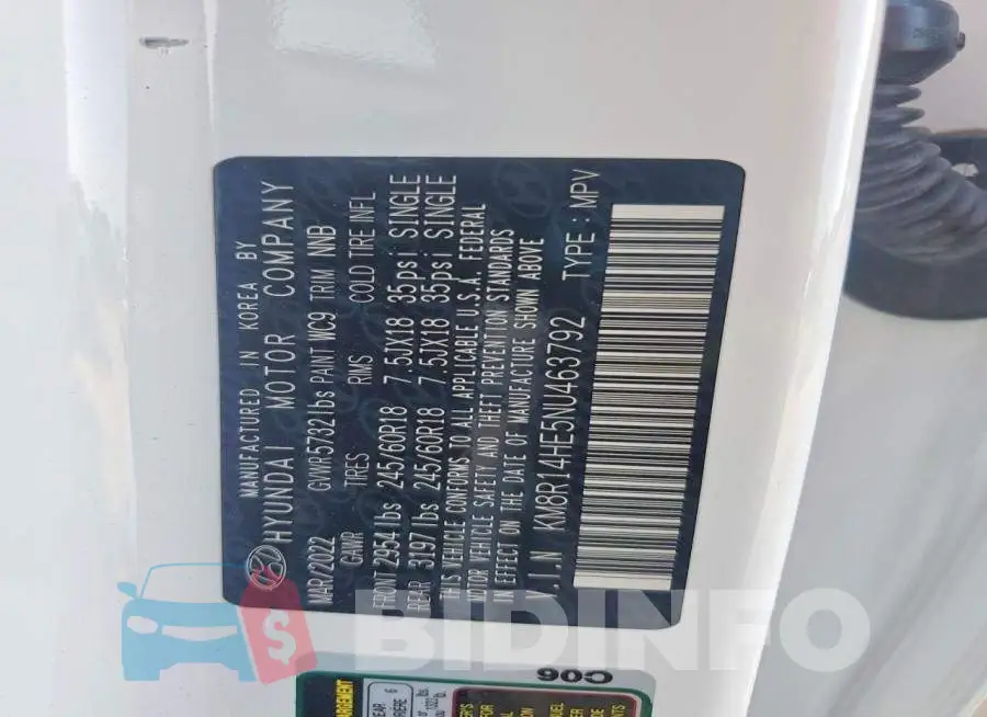 KM8R14HE5NU463792 Photo# 13