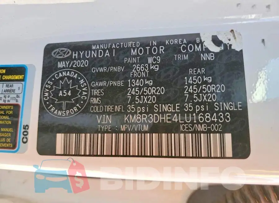 KM8R3DHE4LU168433 Photo# 14