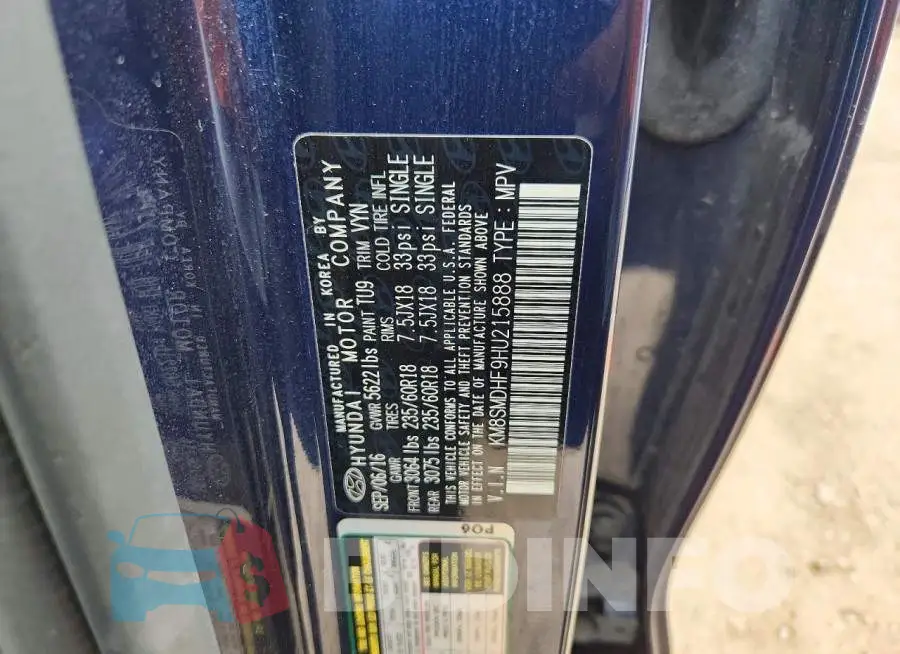 KM8SMDHF9HU215888 Photo# 12