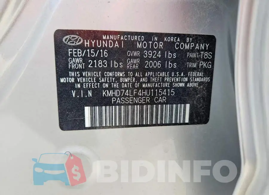 KMHD74LF4HU115415 Photo# 12