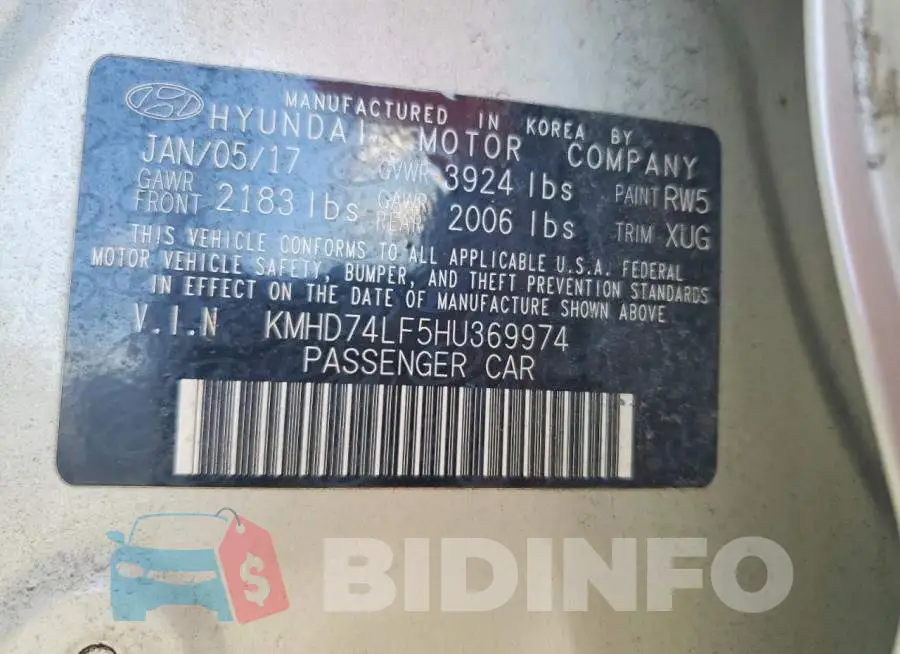 KMHD74LF5HU369974 Photo# 12