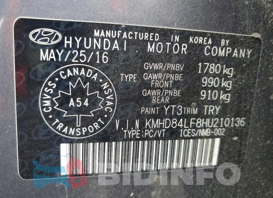 KMHD84LF8HU210136 Photo# 13