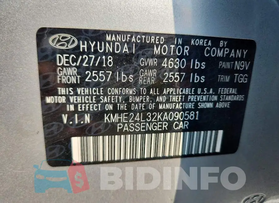 KMHE24L32KA090581 Photo# 12