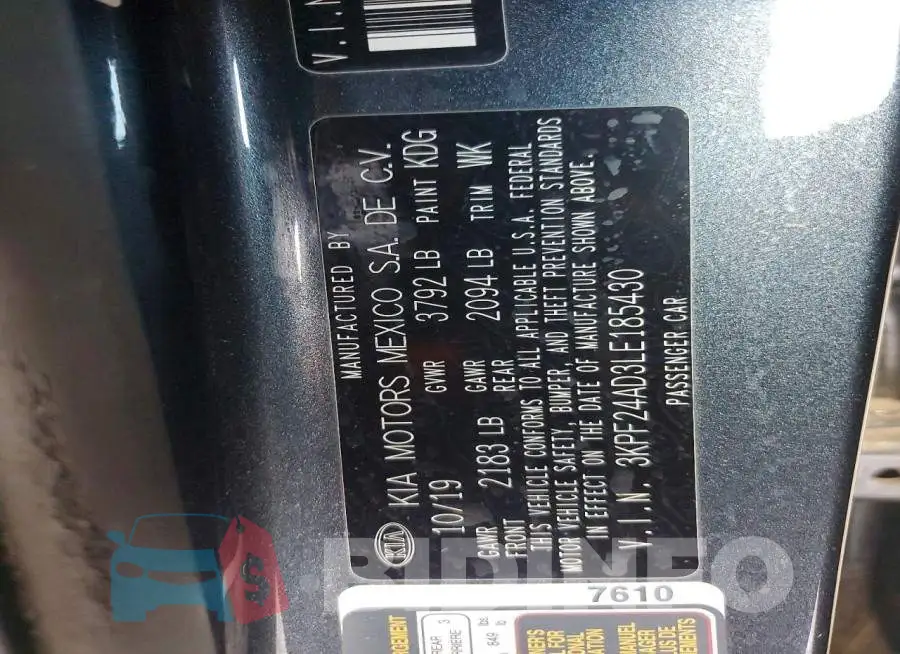 3KPF24AD3LE185430 Photo# 12