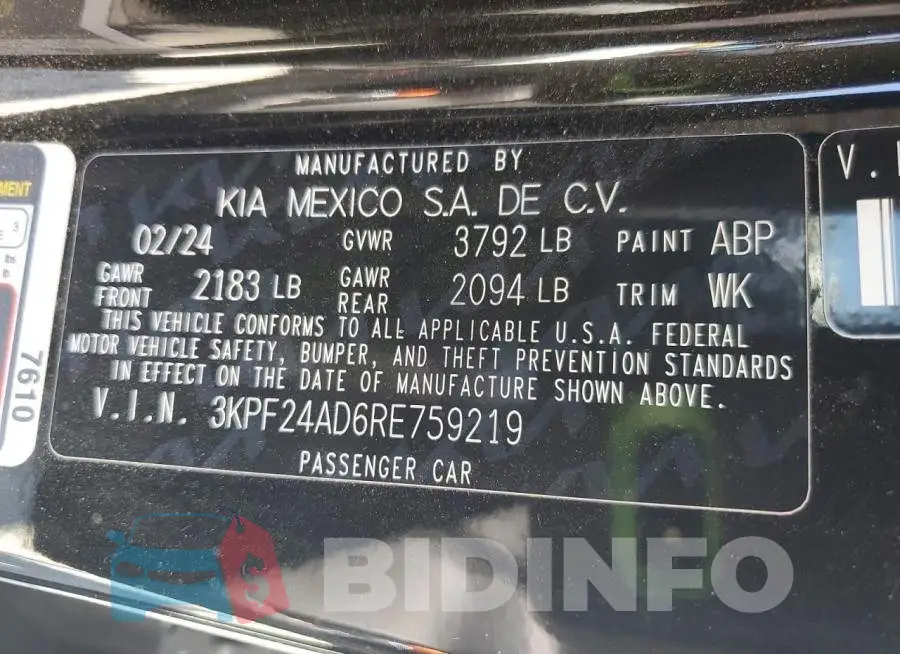 3KPF24AD6RE759219 Photo# 12