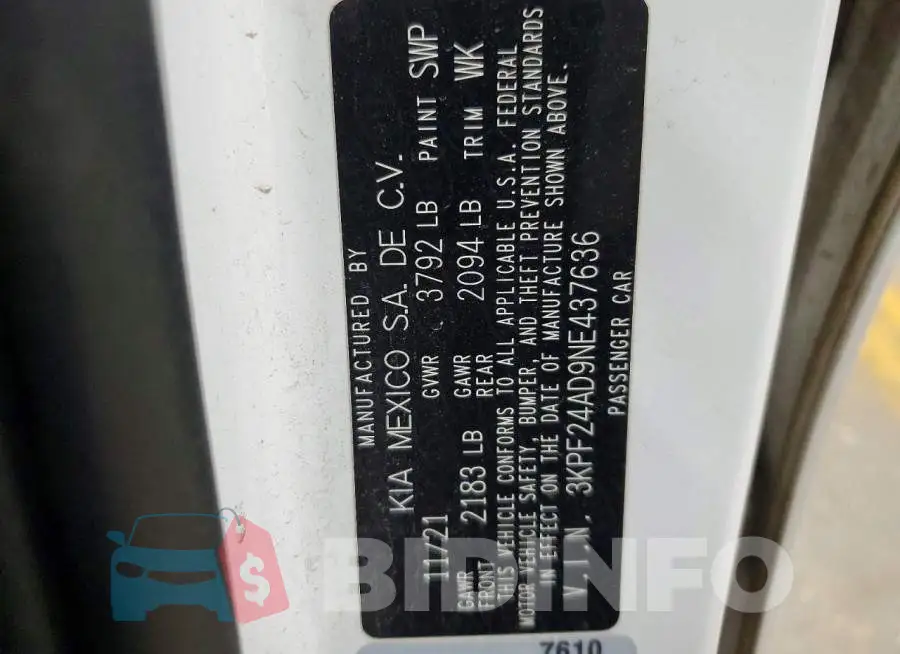 3KPF24AD9NE437636 Photo# 12
