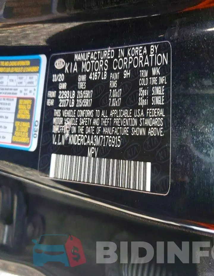 KNDERCAA3M7176915 Photo# 13