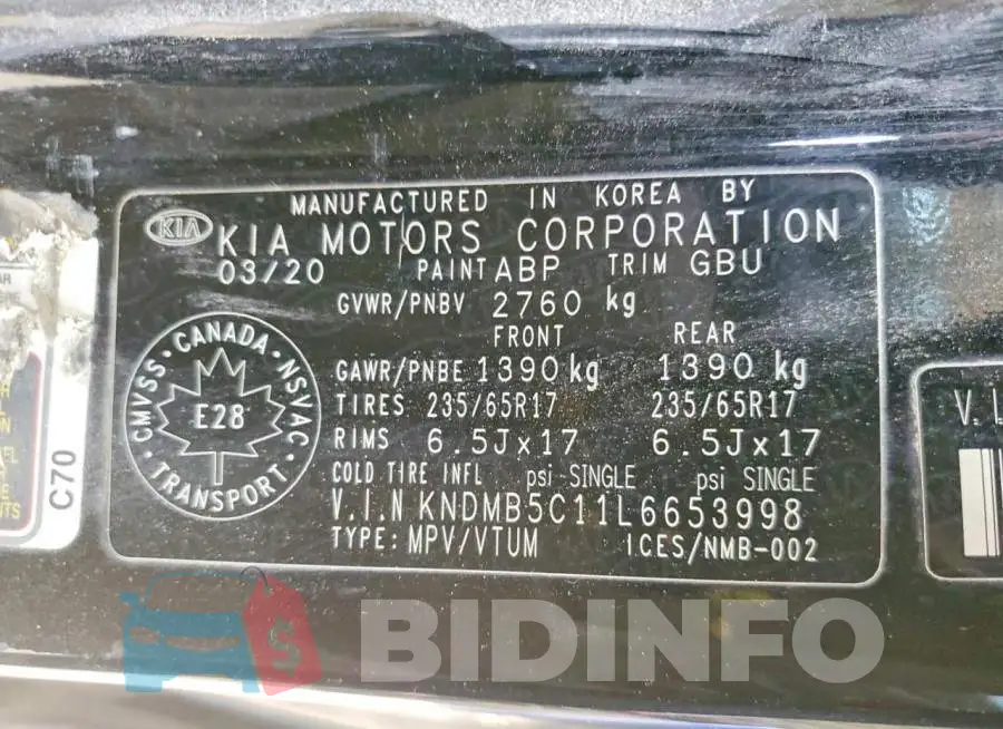 KNDMB5C11L6653998 Photo# 13