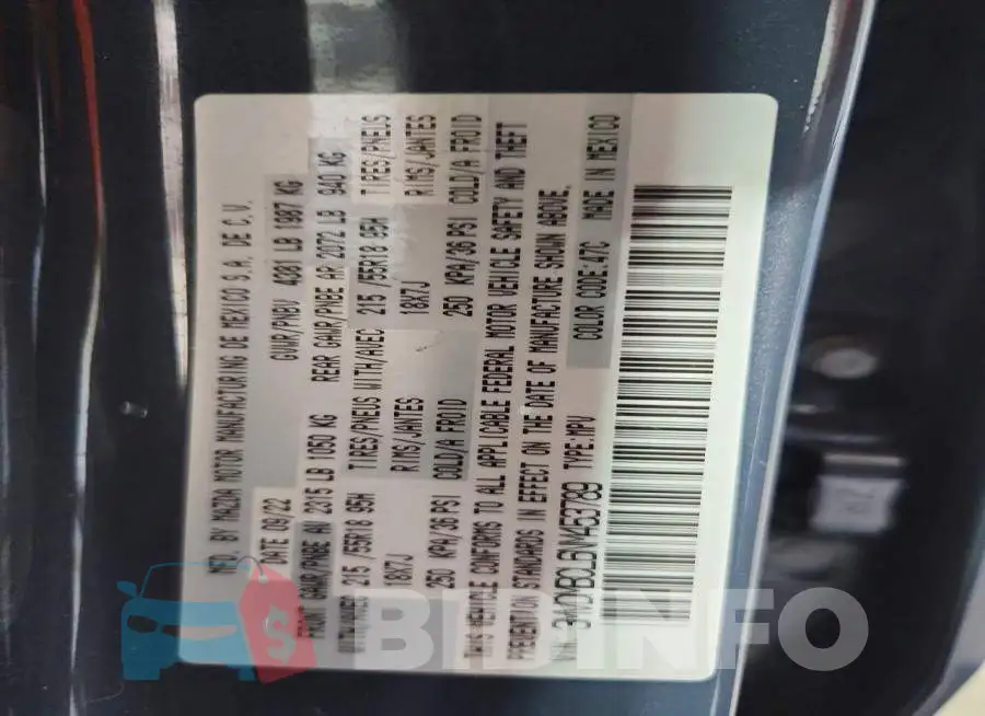 3MVDMBCL6NM453789 Photo# 12