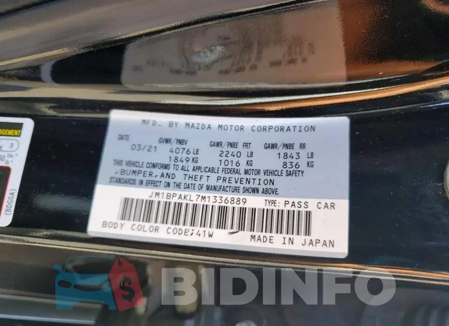 JM1BPAKL7M1336889 Photo# 12