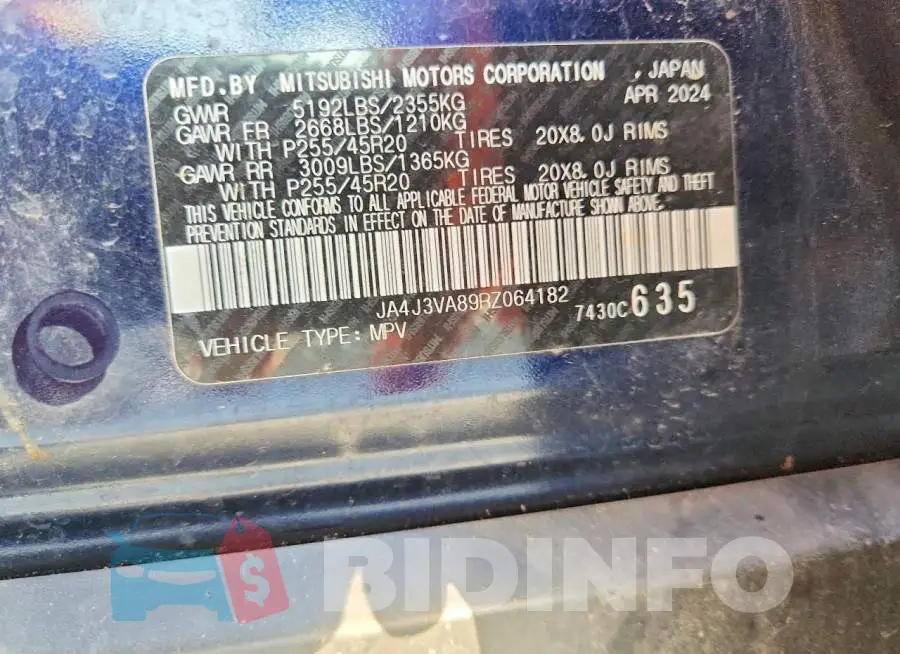 JA4J3VA89RZ064182 Photo# 13