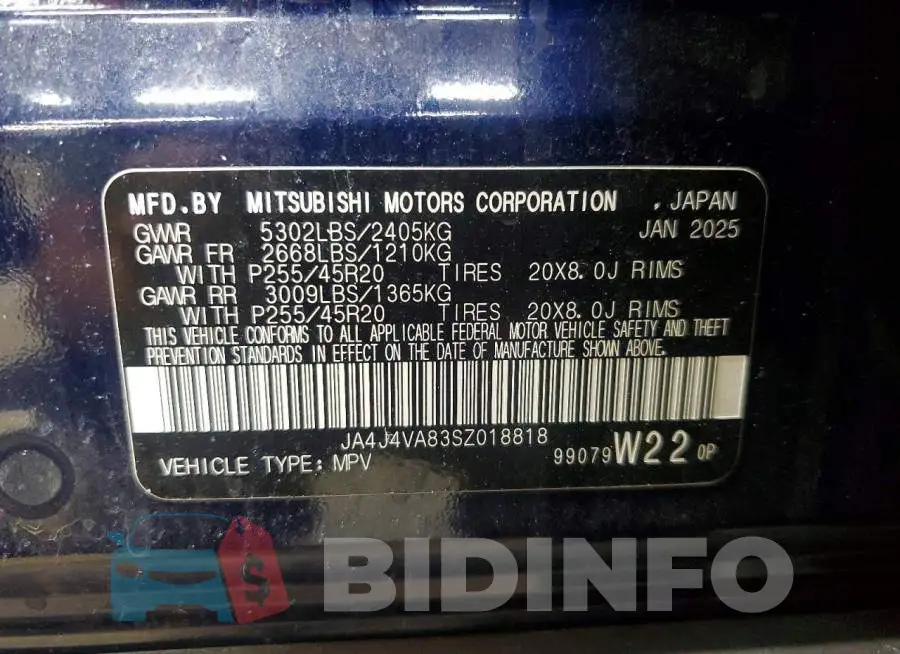 JA4J4VA83SZ018818 Photo# 13