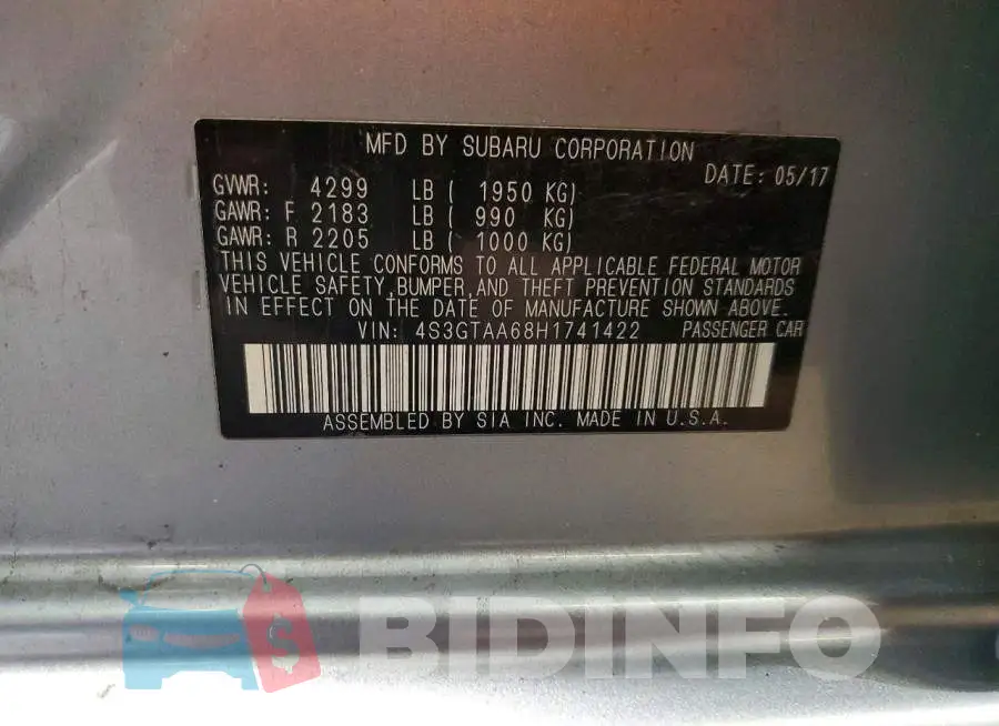 4S3GTAA68H1741422 Photo# 12