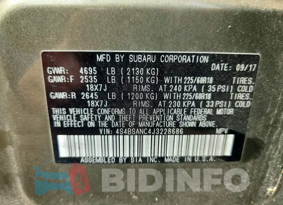 4S4BSANC4J3228686 Photo# 13