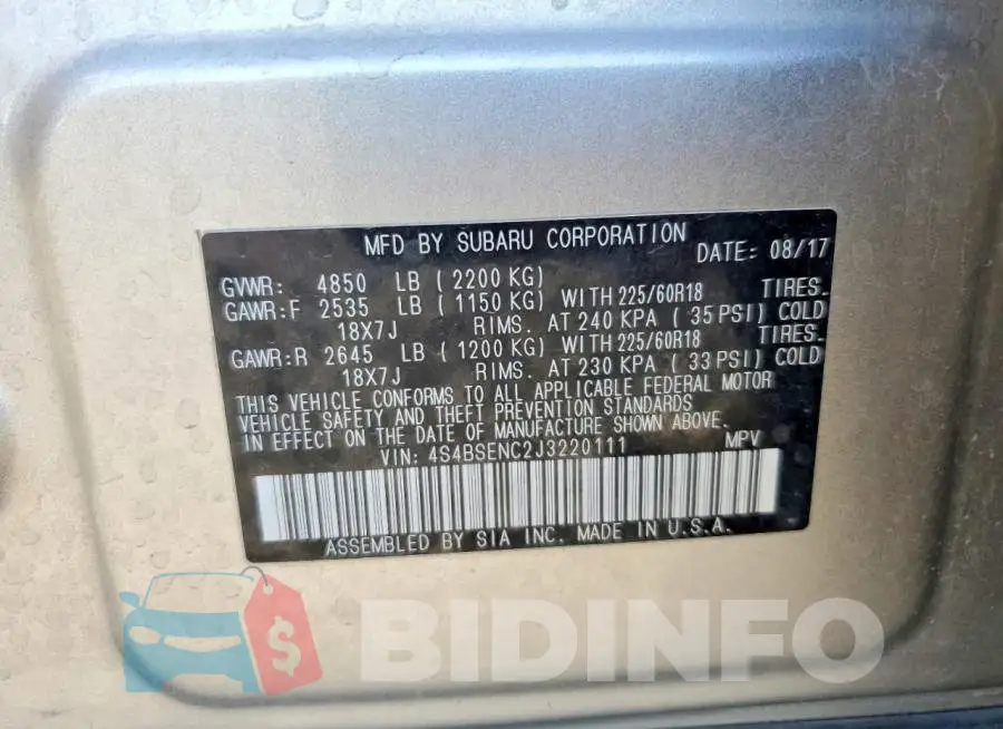 4S4BSENC2J3220111 Photo# 12