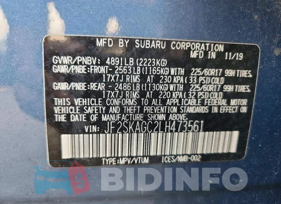 JF2SKAGC2LH473561 Photo# 13