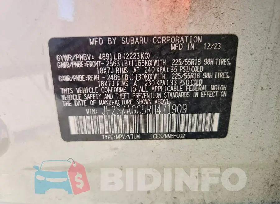 JF2SKAGC5RH471909 Photo# 13
