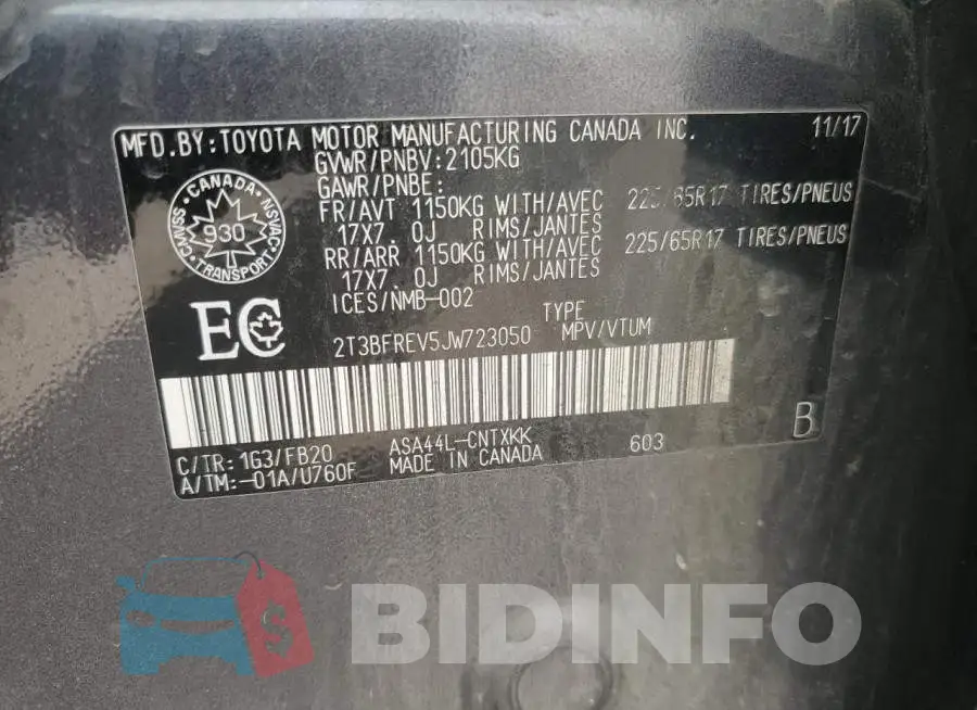 2T3BFREV5JW723050 Photo# 14
